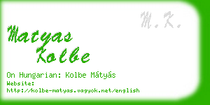 matyas kolbe business card